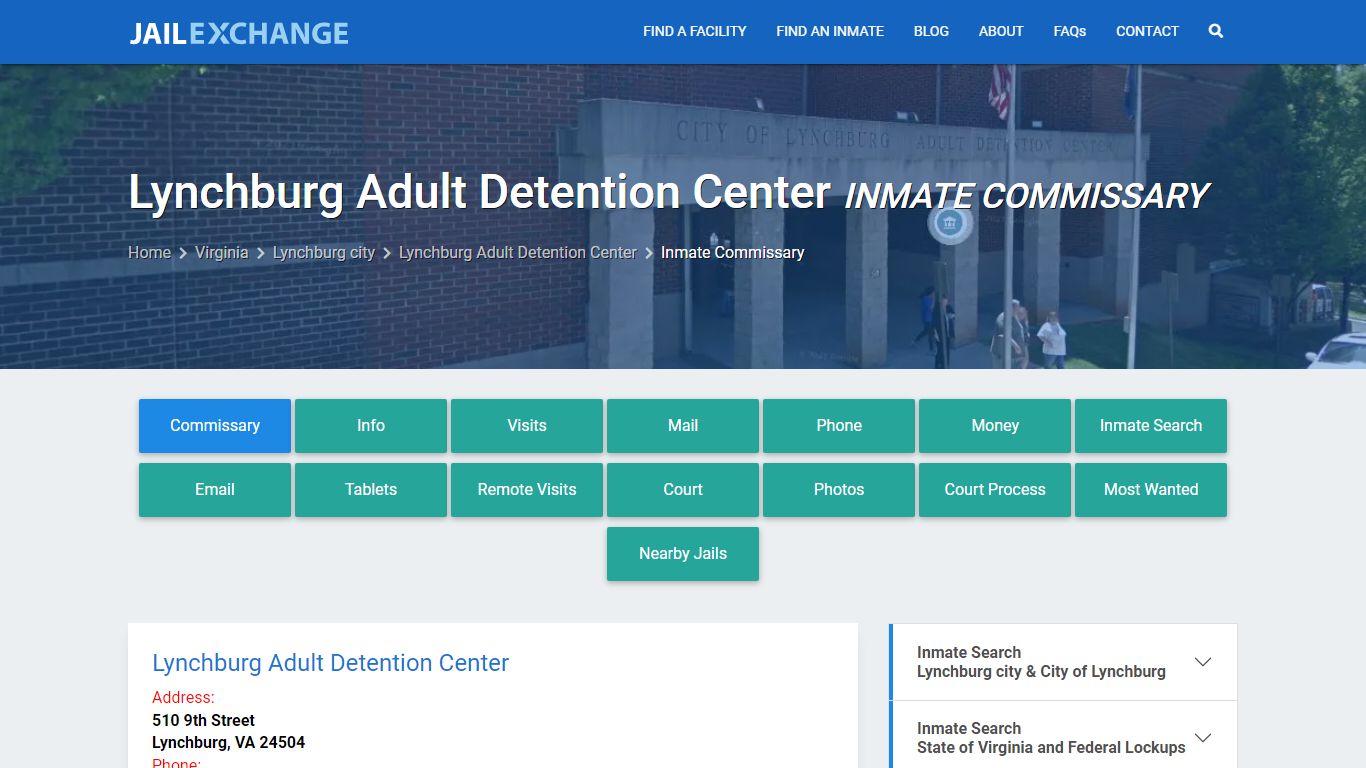 Lynchburg Adult Detention Center Inmate Commissary - Jail Exchange